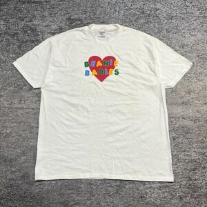 Vintage 90s Beanie Babies T Shirt Mens XL White Hanes Beefy Toys Plush Promo